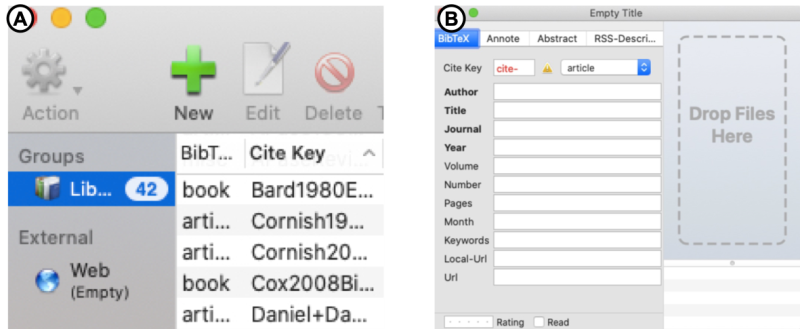 Importing formatted citations Screen shots showing steps involved in importing formatted citations into a citation manager