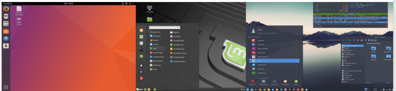 Left to right: Ubuntu, the Linux OS I started with; Mint, an Ubuntu-based, stylish OS; Arch KDE, a barebones, beautiful Linux OS and desktop environment. Left to right: Ubuntu, the Linux OS I started with; Mint, an Ubuntu-based, stylish OS; Arch KDE, a barebones, beautiful Linux OS and desktop environment.